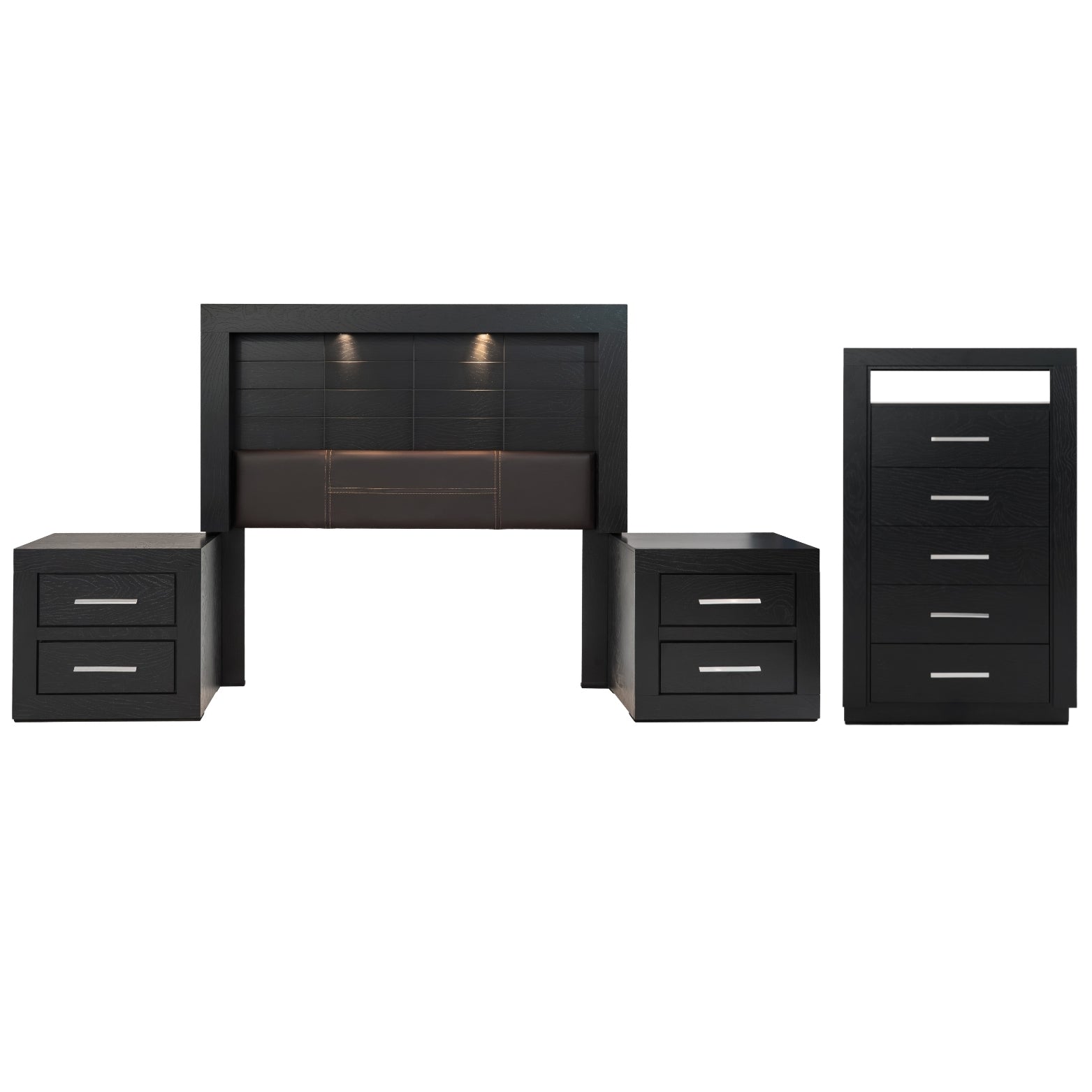 Recamara Matrimonial 4 Piezas Pamela Sin Espejo Chocolate - Kessa