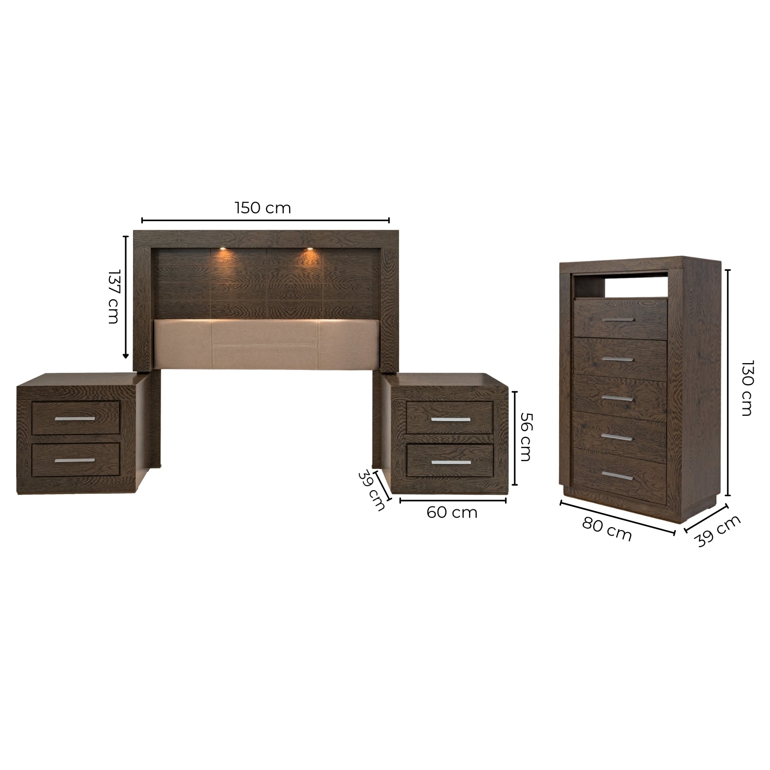 Recamara Matrimonial 4 Piezas Pamela Sin Espejo Capuchino - Kessa