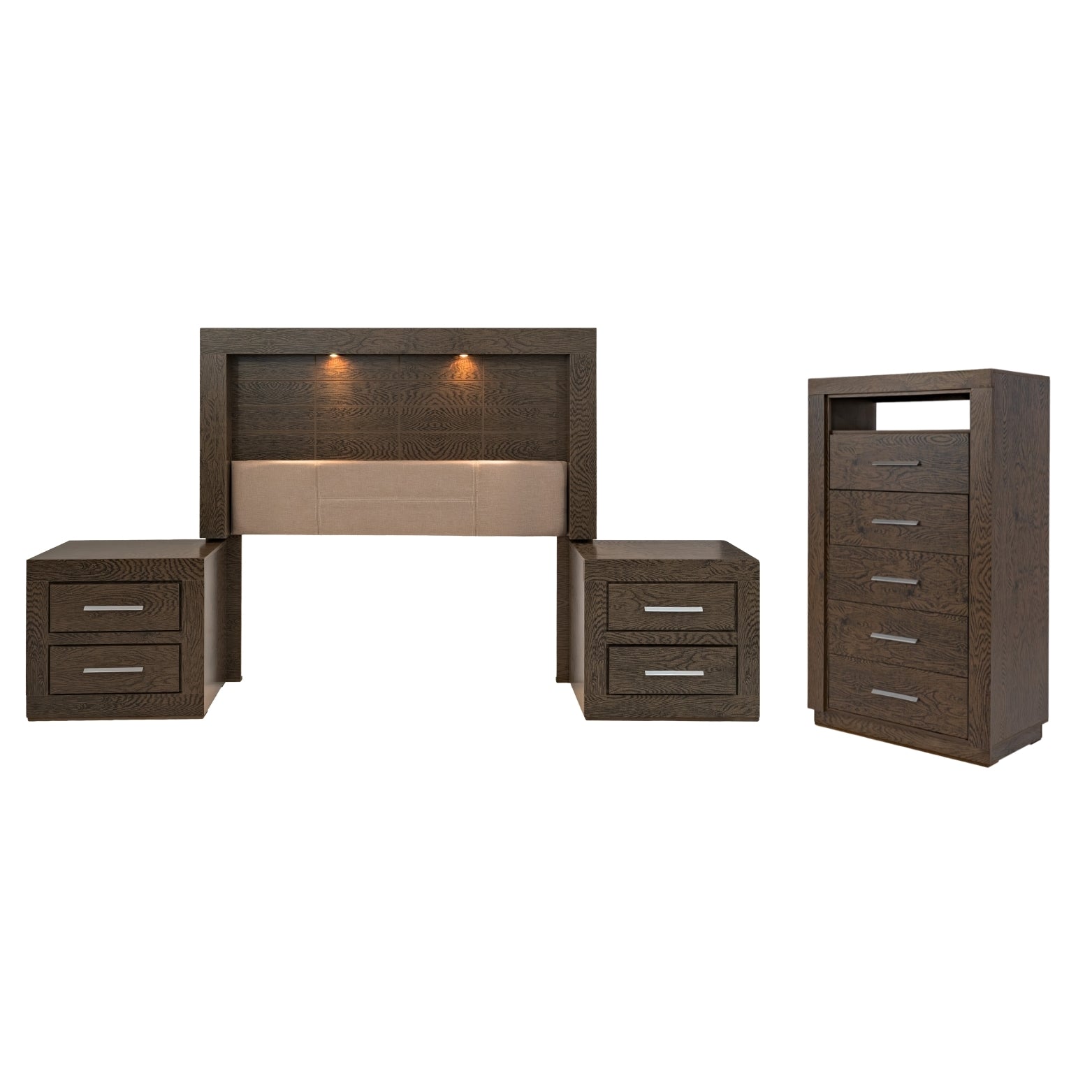 Recamara Matrimonial 4 Piezas Pamela Sin Espejo Capuchino - Kessa