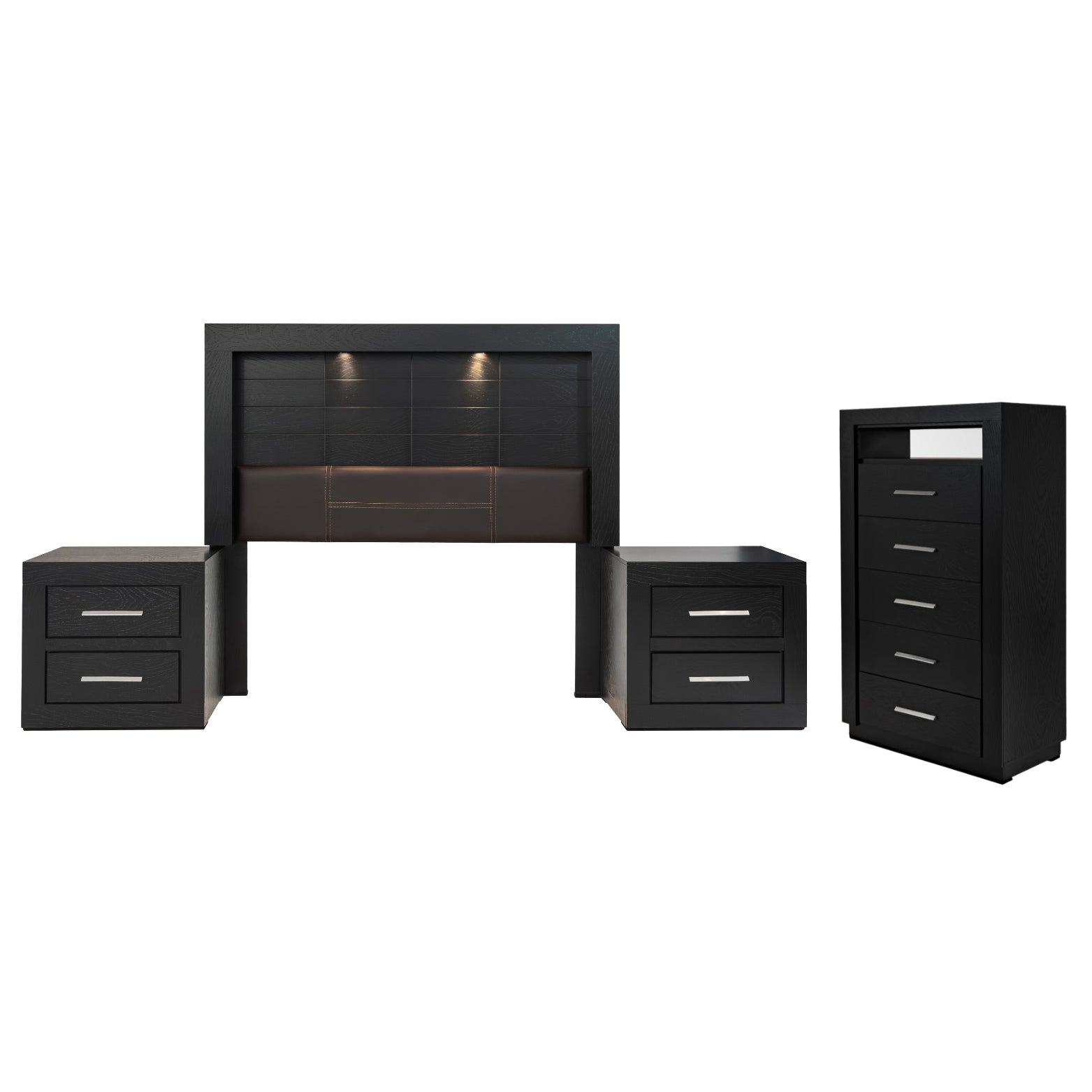 Recamara Matrimonial 4 Piezas Pamela Sin Espejo Chocolate - Kessa