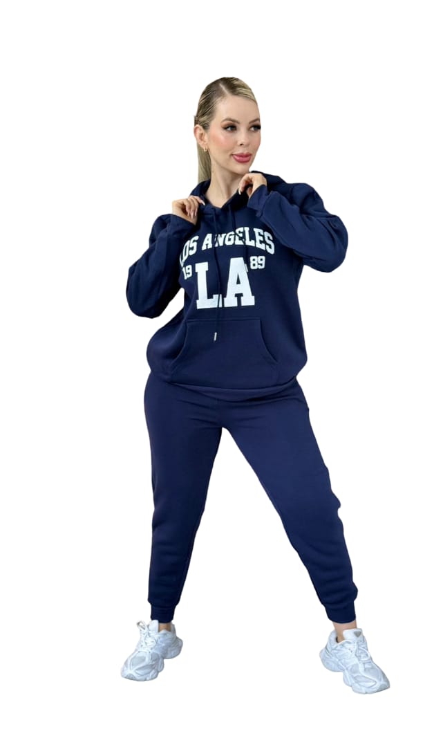 Conjunto Deportivo Mujer con Sudadera Los Angeles y Pants Casual 2 Piezas