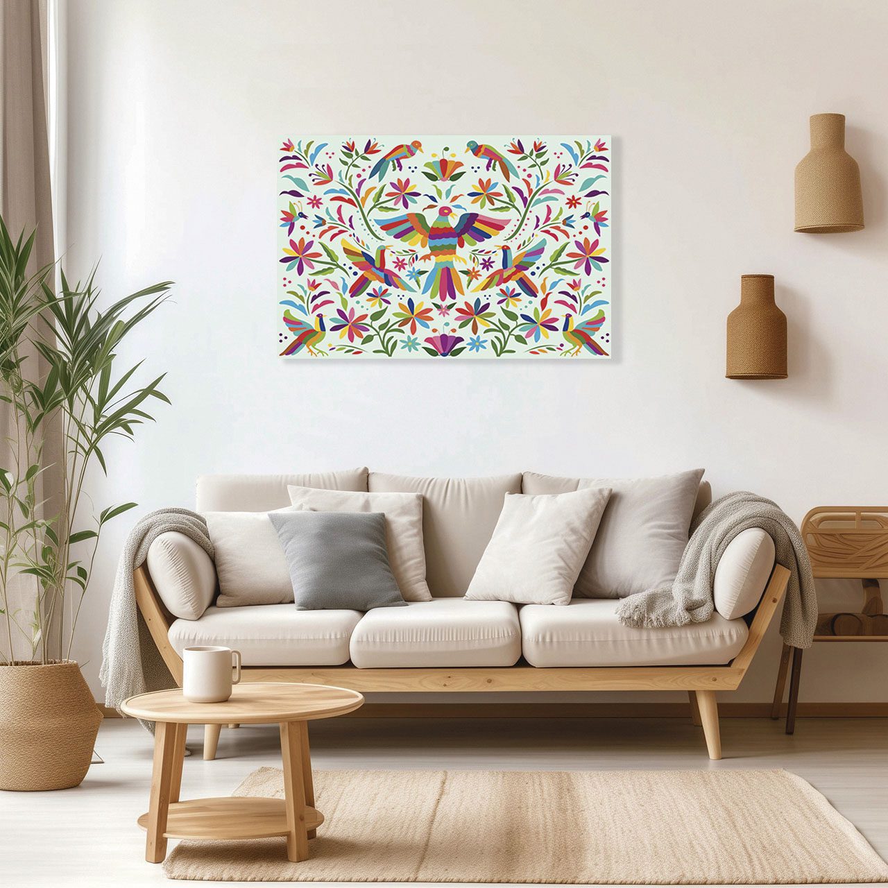 Cuadro Decorativo Arte Huichol Otomí 90 X 60