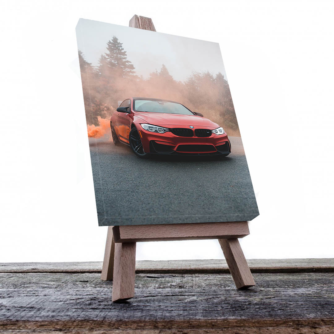 Cuadro Decorativo de Automóvil Deportivo BMW Rojo #37 45 X 30
