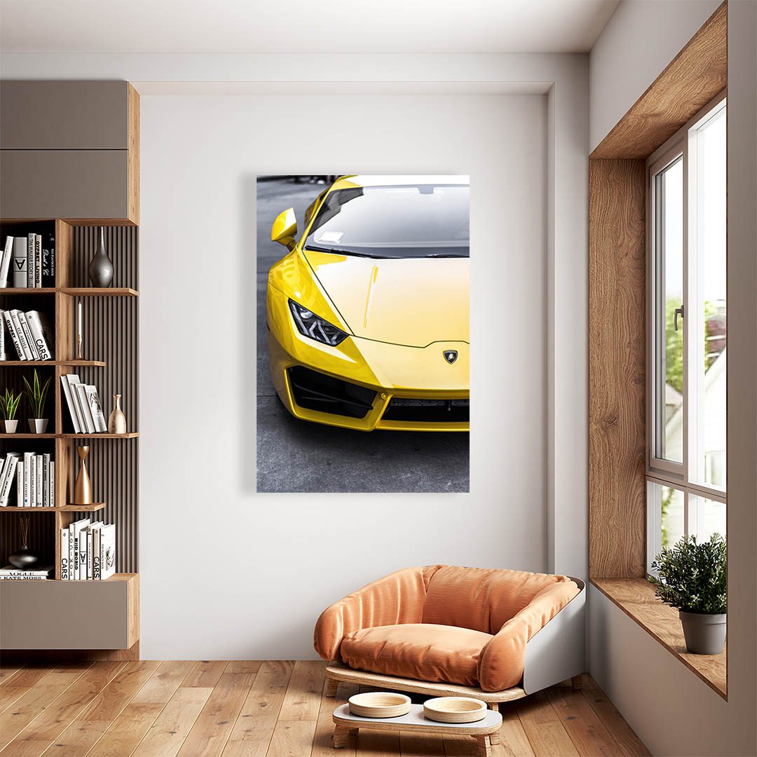 Cuadro Decorativo de Automóvil Deportivo Lamborghini Amarillo #13 45 X 30