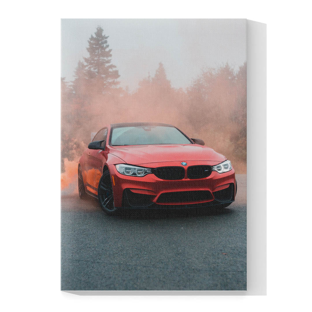 Cuadro Decorativo de Automóvil Deportivo BMW Rojo #37 45 X 30