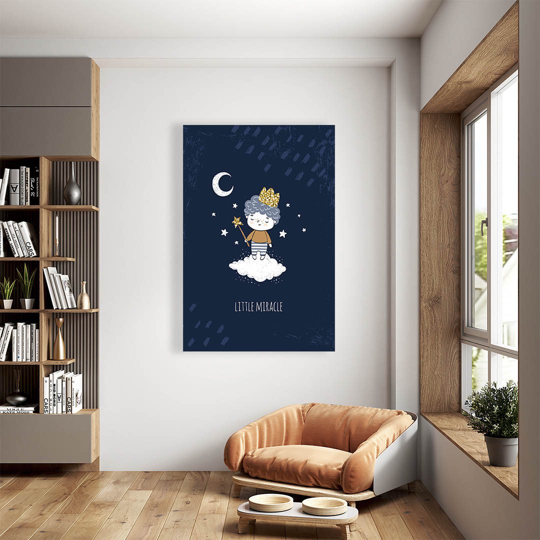 Cuadro Decorativo Infantil de Principito Fondo azul #14 45 X 30