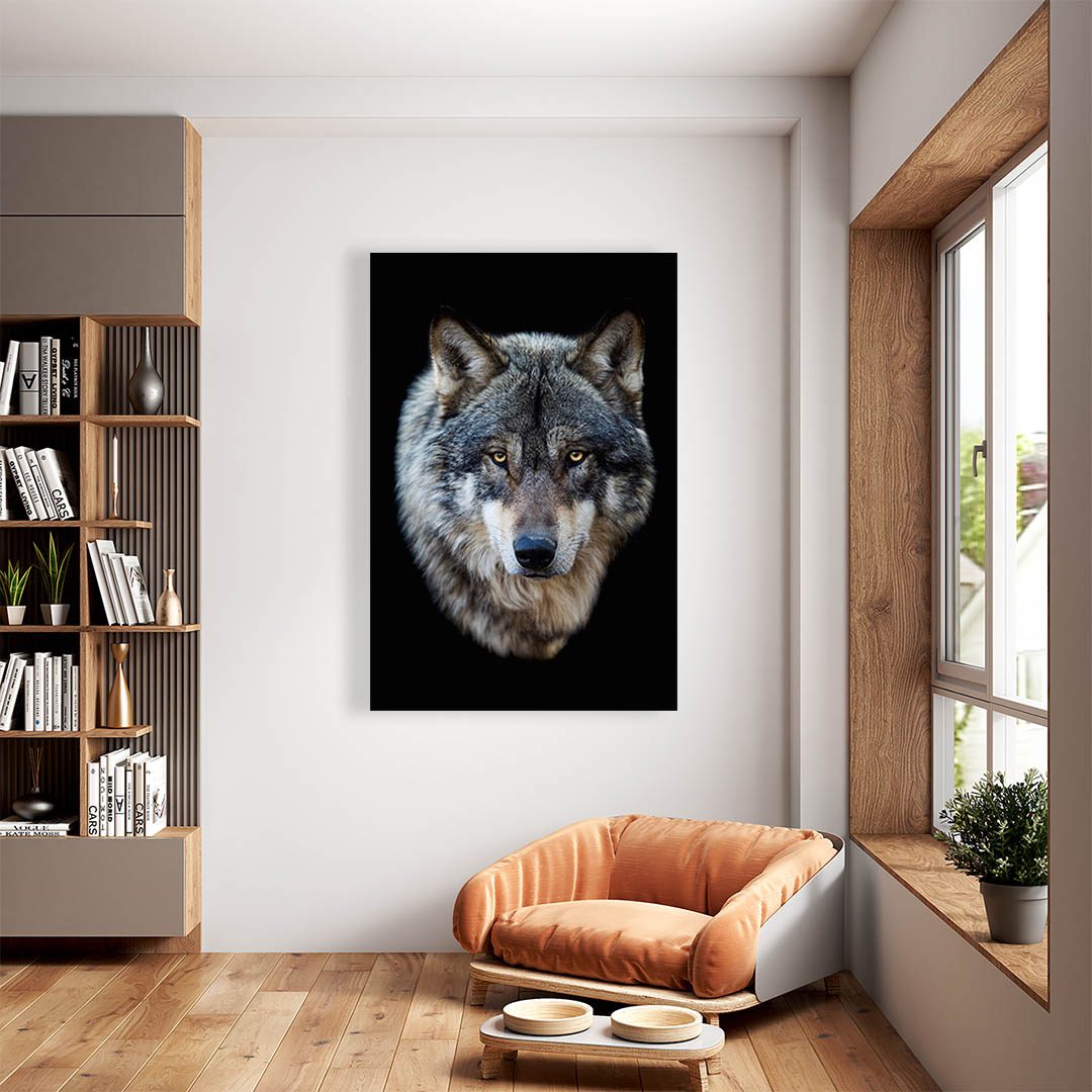 Cuadro Decorativo Lobo Gris #01 45 X 30