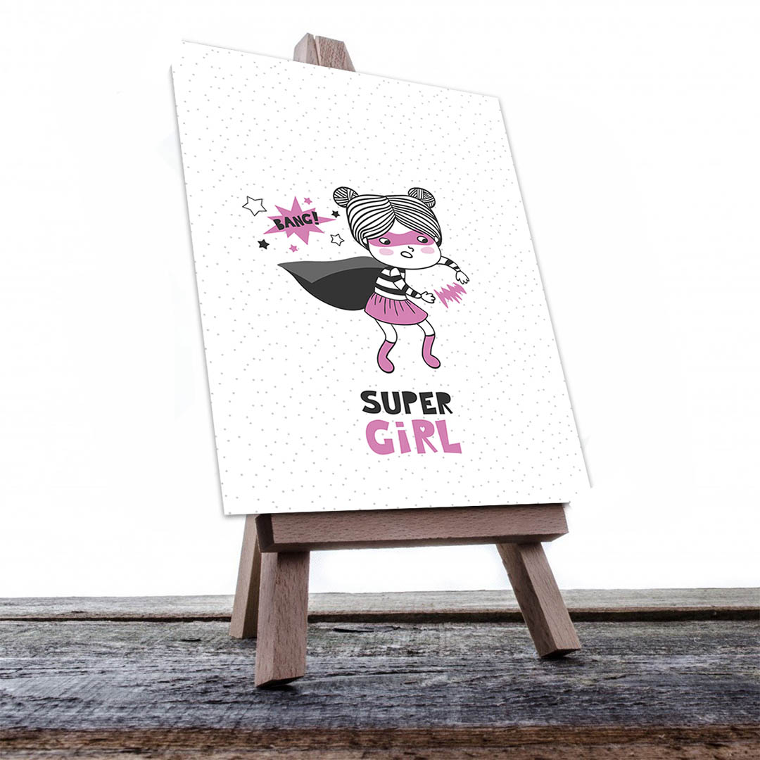 Cuadro Decorativo Infantil Super Niña #19 45 X 30