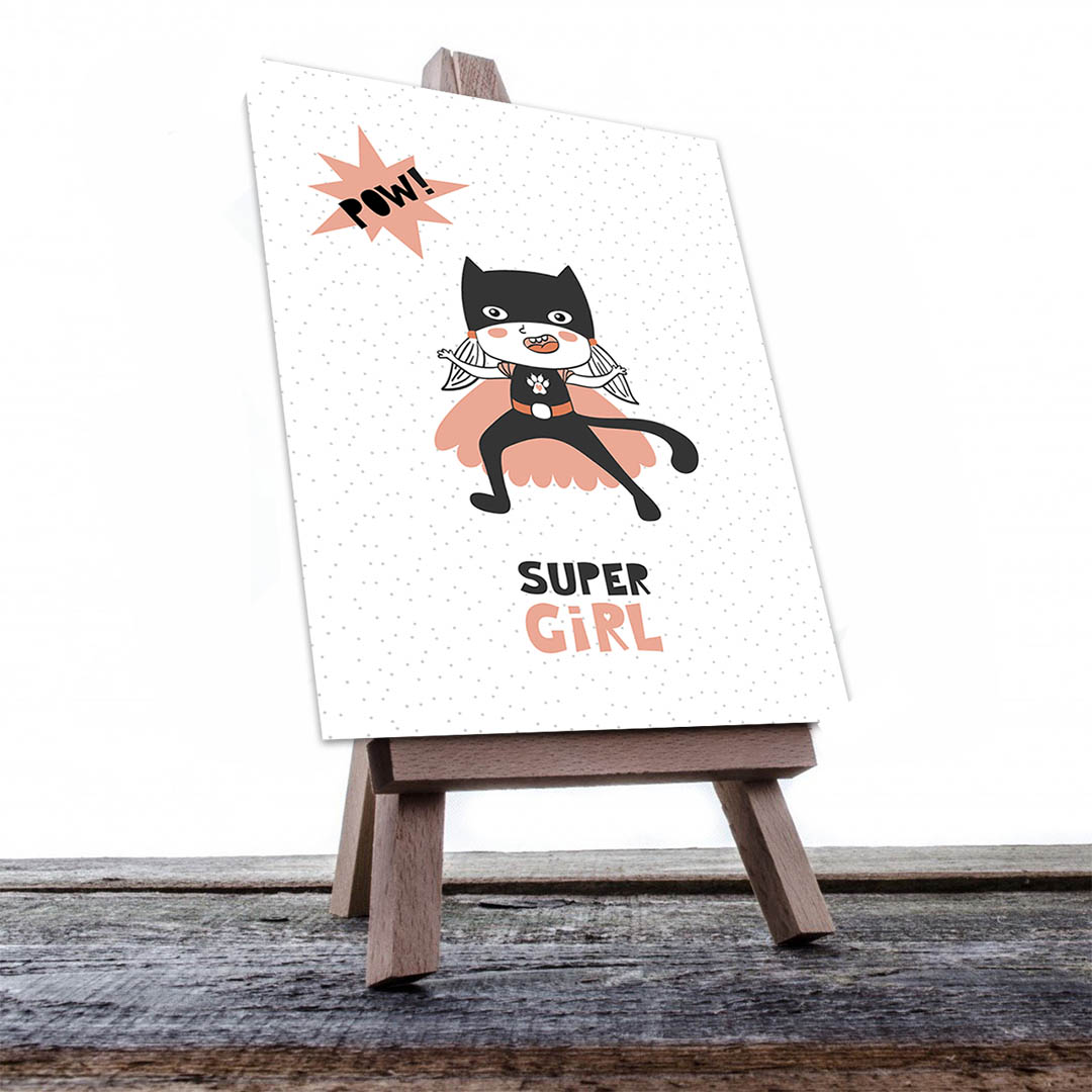Cuadro Decorativo Infantil Super Niña #21 45 X 30