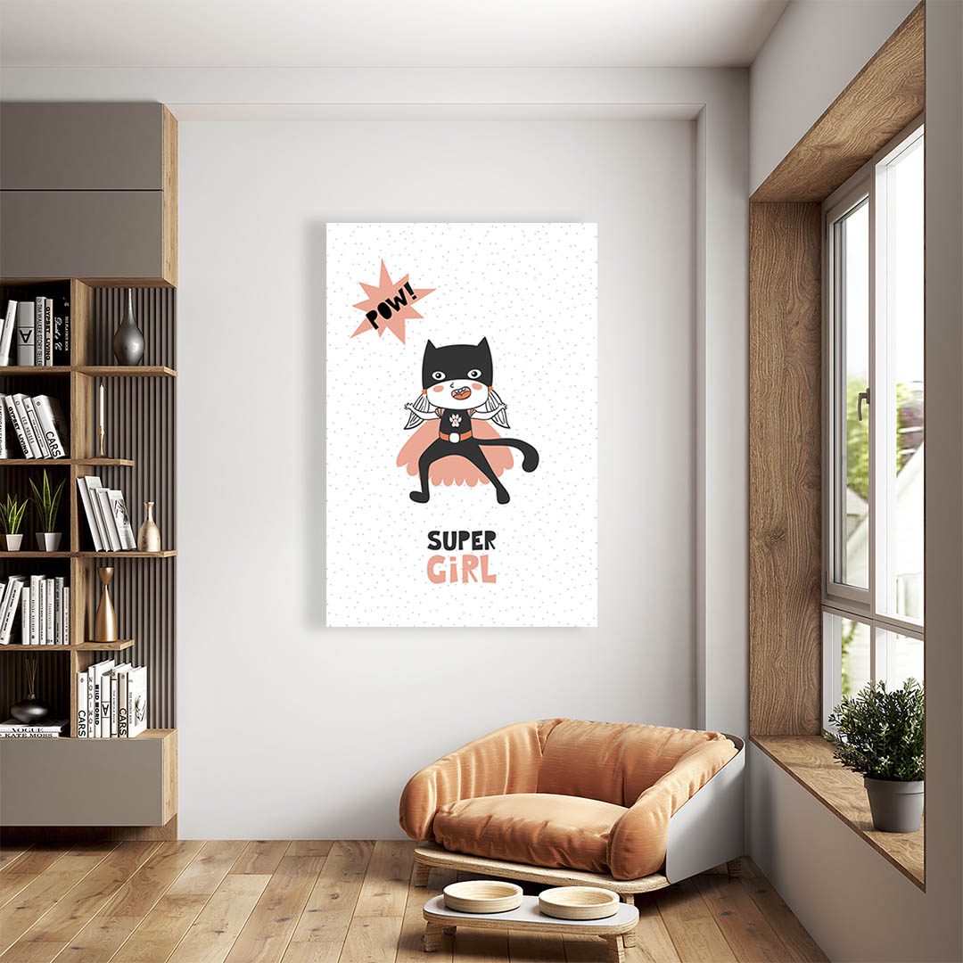 Cuadro Decorativo Infantil Super Niña #21 45 X 30