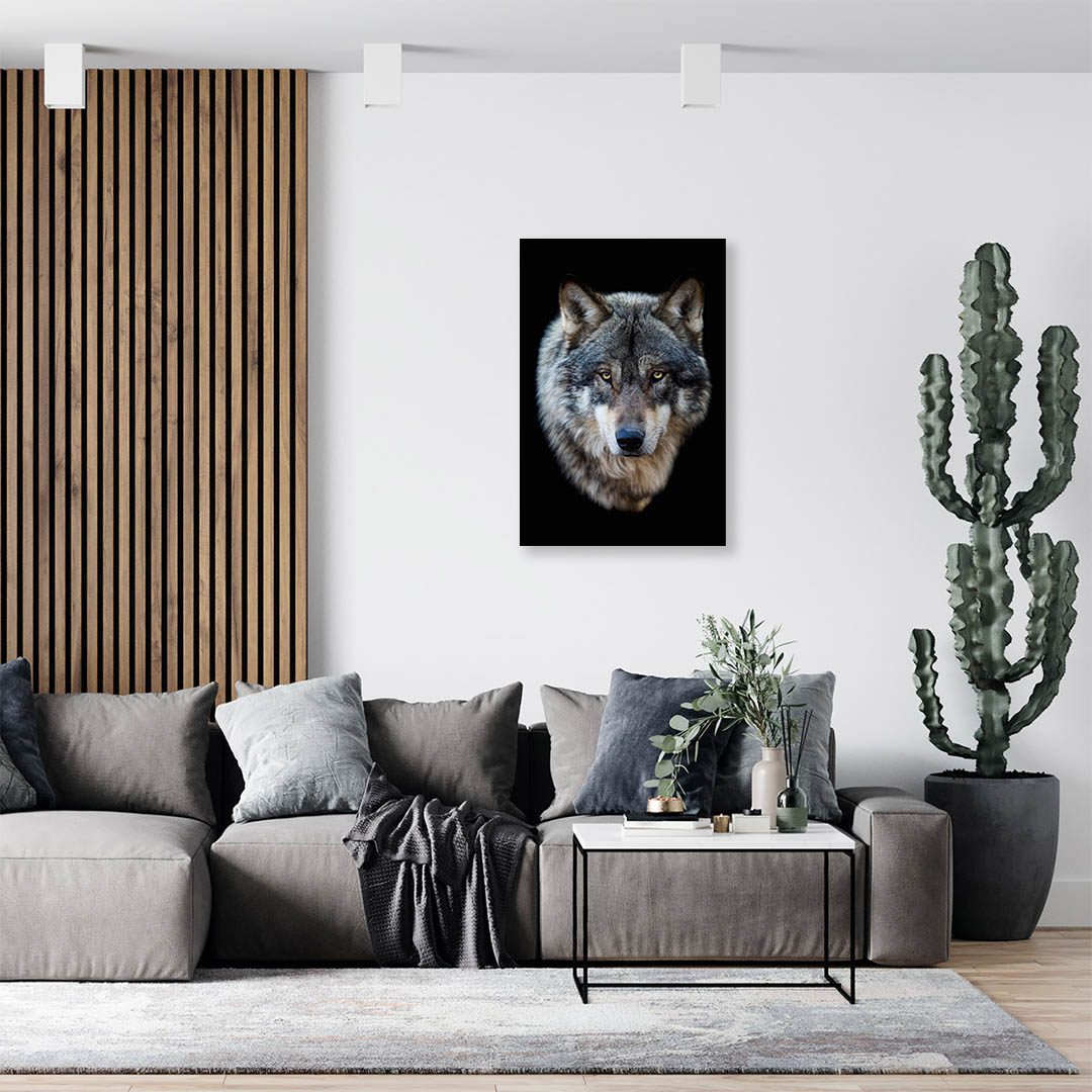 Cuadro Decorativo Lobo Gris #01 45 X 30