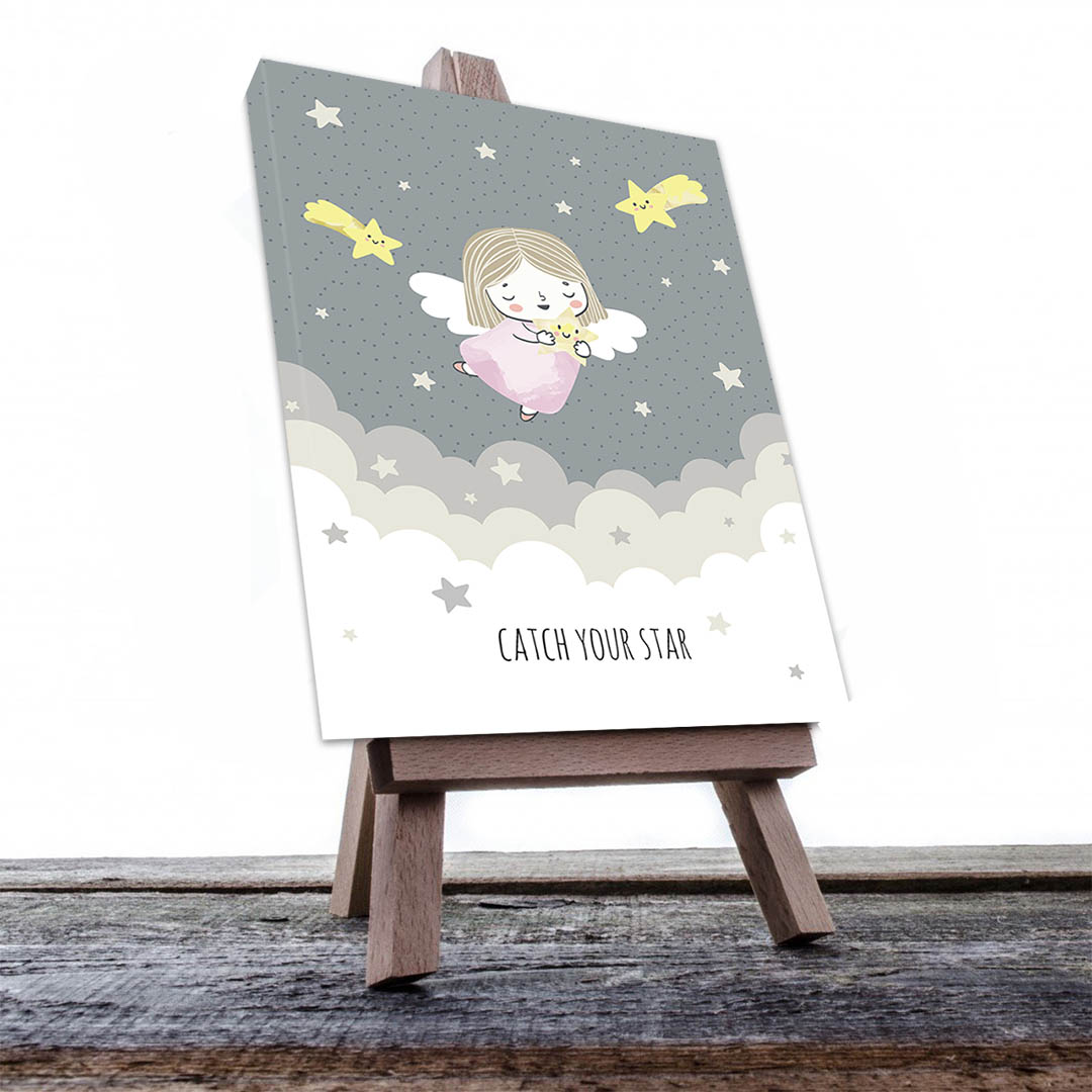 Cuadro Decorativo Infantil de Niña Ángel #17 45 X 30