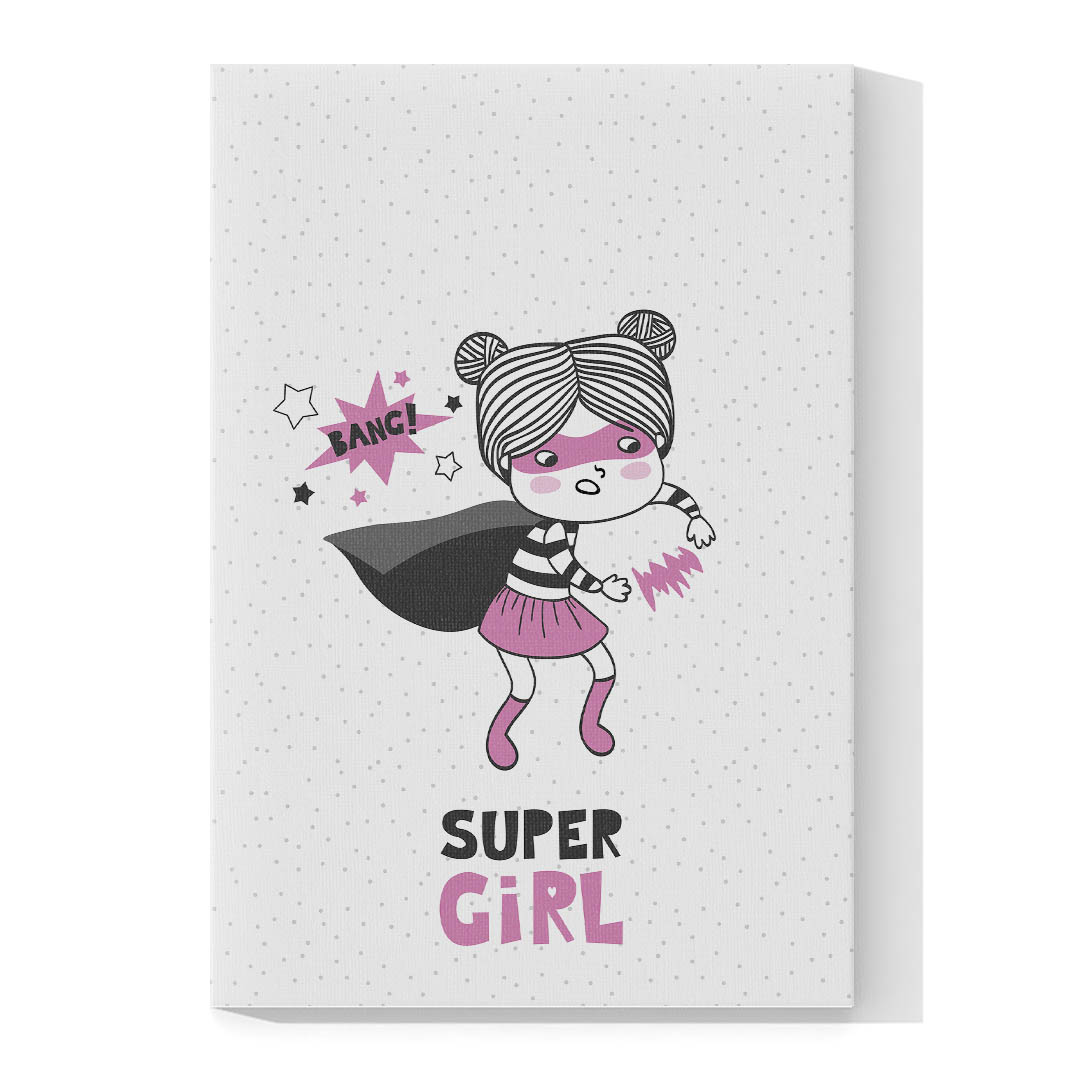 Cuadro Decorativo Infantil Super Niña #19 45 X 30