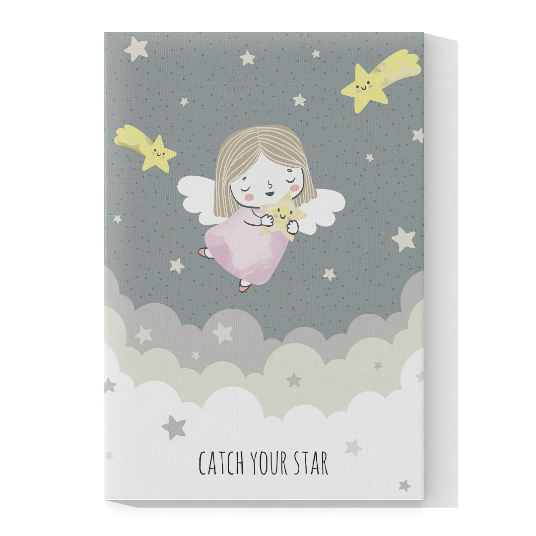 Cuadro Decorativo Infantil de Niña Ángel #17 45 X 30