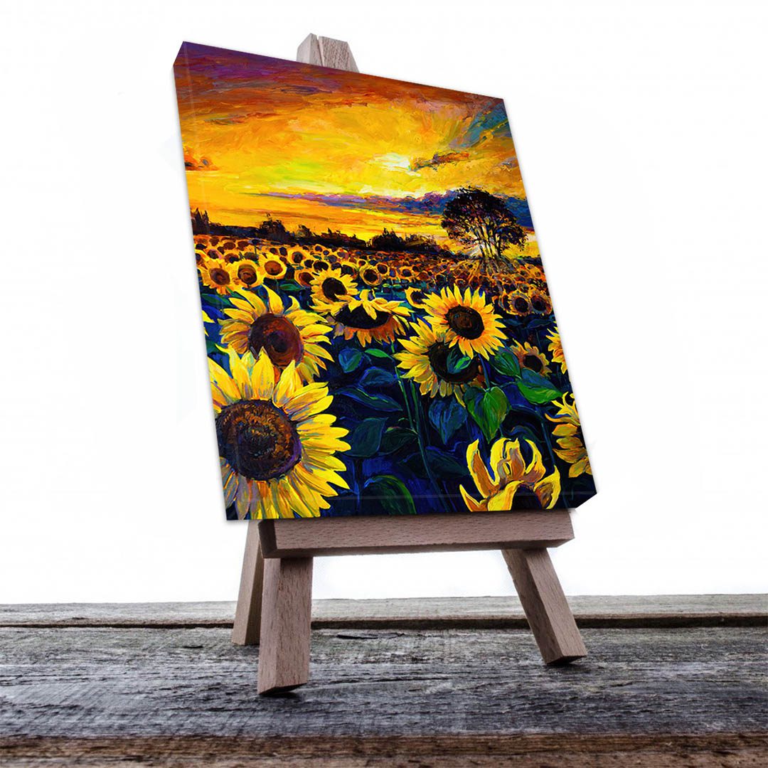 Cuadro Decorativo Campo de Girasoles Estilo Oleo #06V 45 X 30