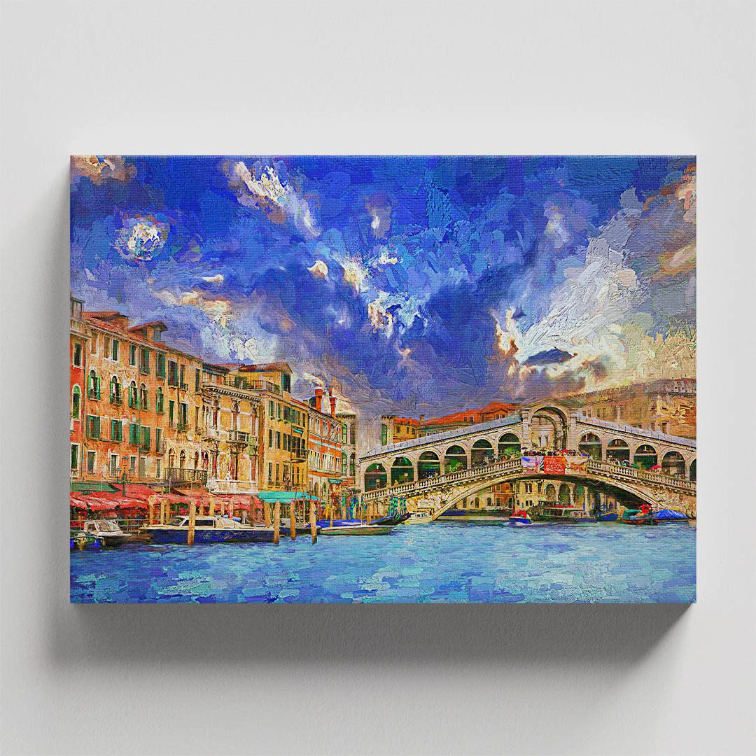Cuadro Decorativo de Venecia Italia Estilo Oleo #27 45 X 30