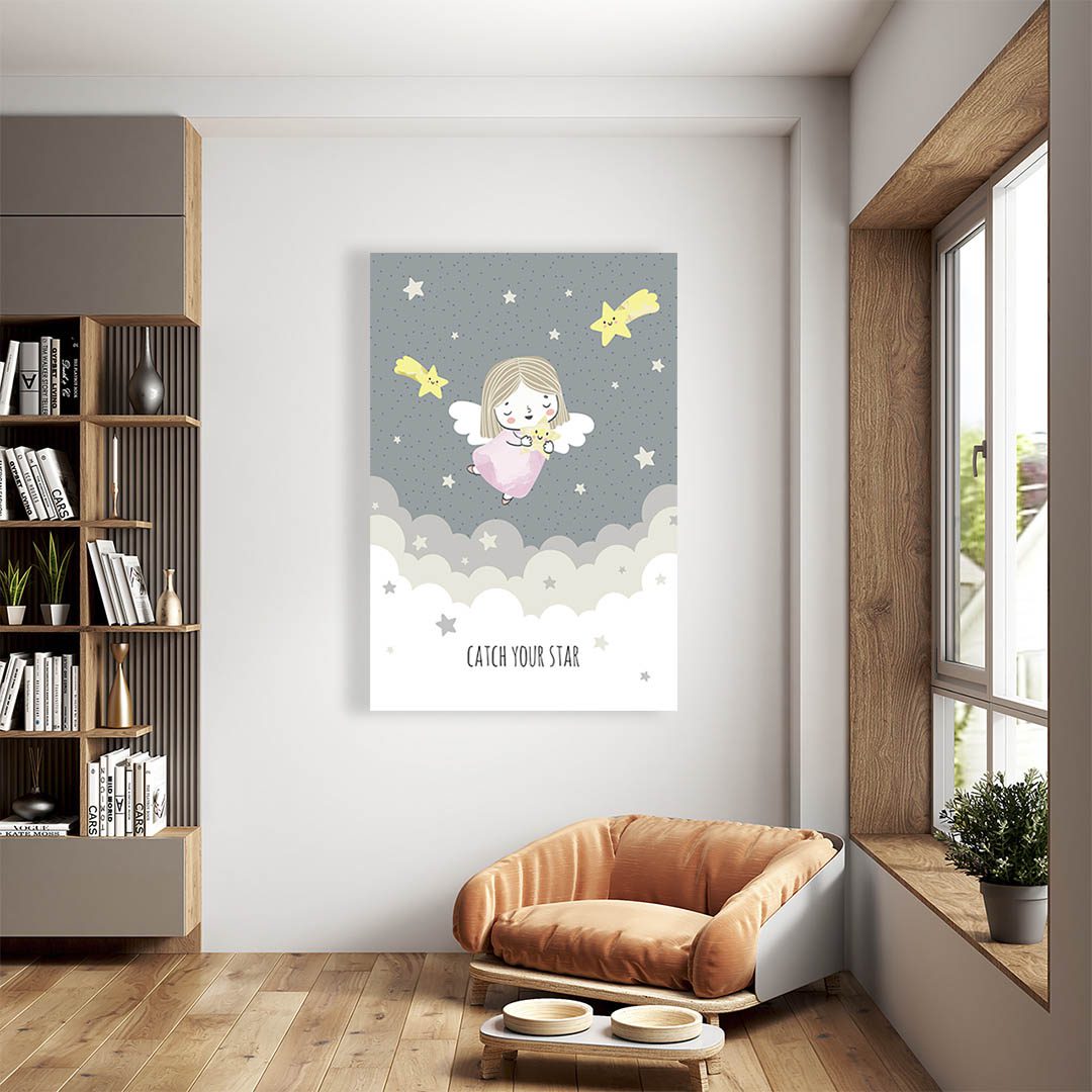 Cuadro Decorativo Infantil de Niña Ángel #17 45 X 30