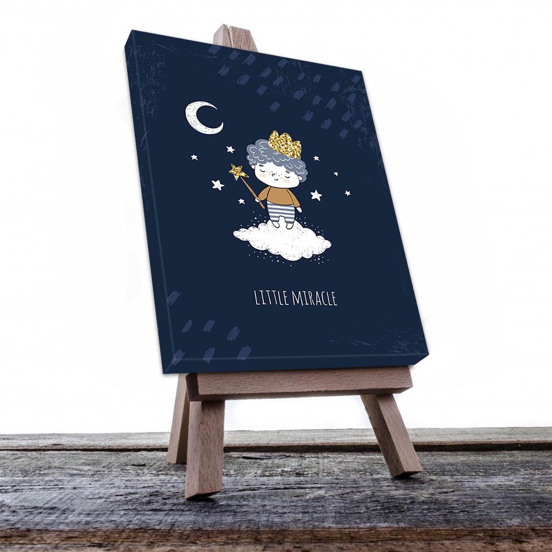 Cuadro Decorativo Infantil de Principito Fondo azul #14 45 X 30