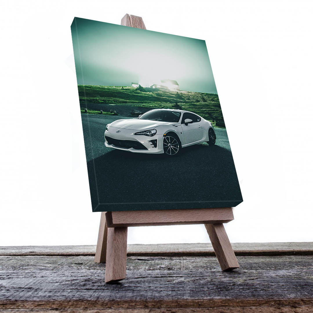 Cuadro Decorativo de Automóvil Deportivo Toyota Blanco #42 60 X 40