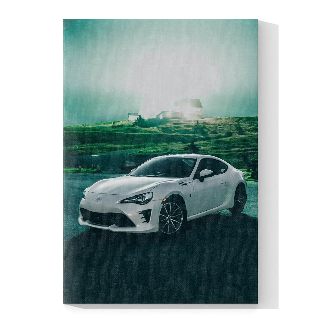 Cuadro Decorativo de Automóvil Deportivo Toyota Blanco #42 60 X 40