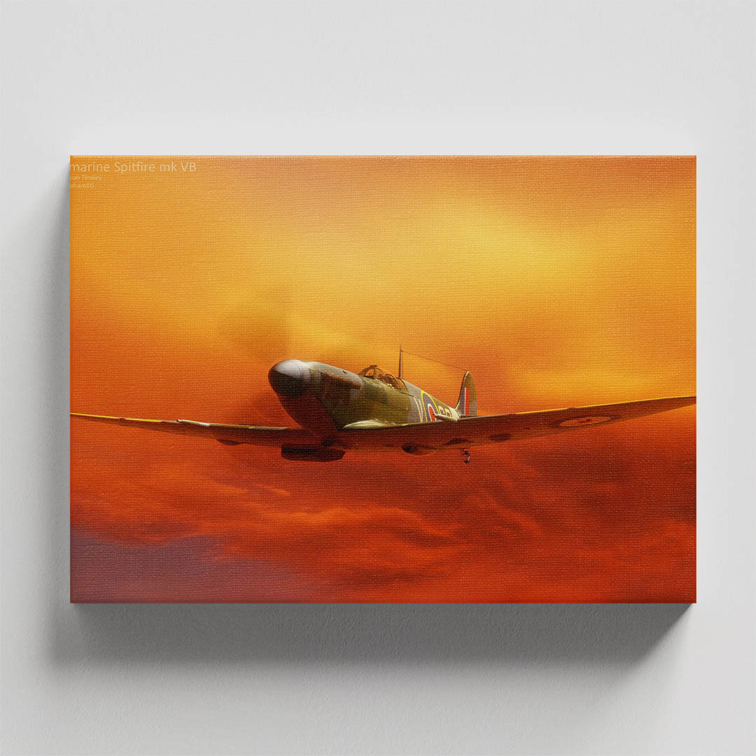 Cuadro Decorativo Avión Caza Supermarine Spitfire 60 X 40