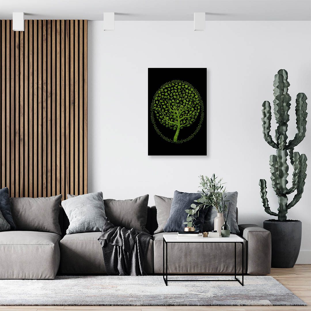 Cuadro Decorativo Holístico Arbol de la vida fono negro #33V 90 X 60