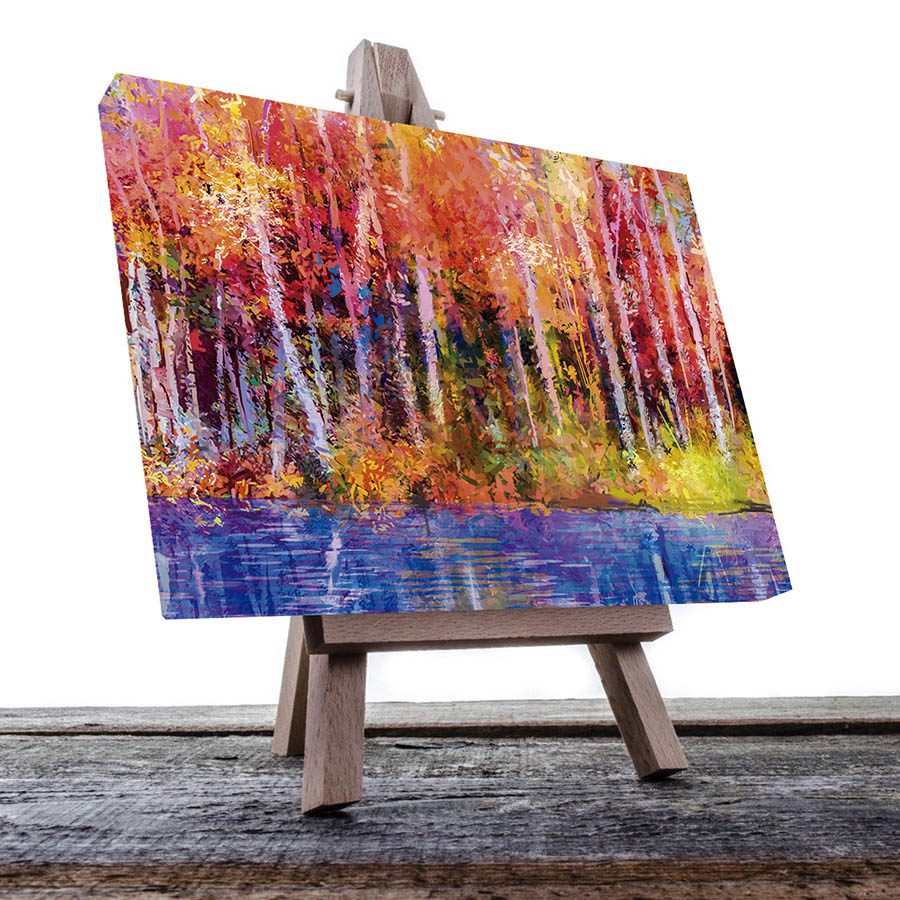 Cuadro Decorativo de Bosque con Colores Cálidos Estilo Oleo #30 60 X 40