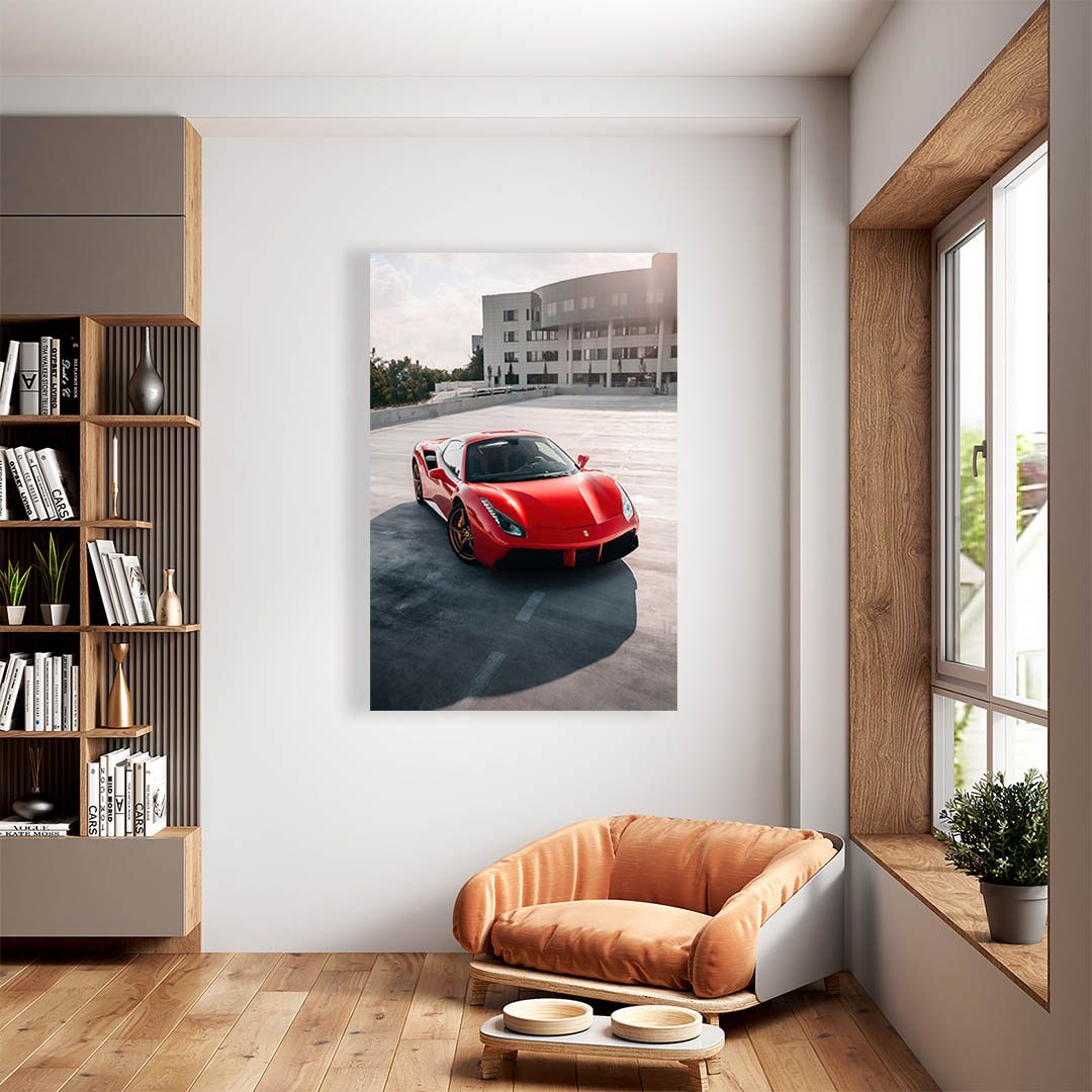 Cuadro Decorativo de Automóvil Deportivo Ferrari Rojo #39 90 X 45