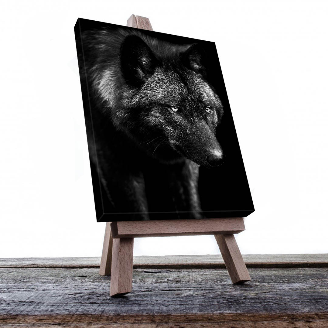 Cuadro Decorativo Lobo Negro #05 60 X 40