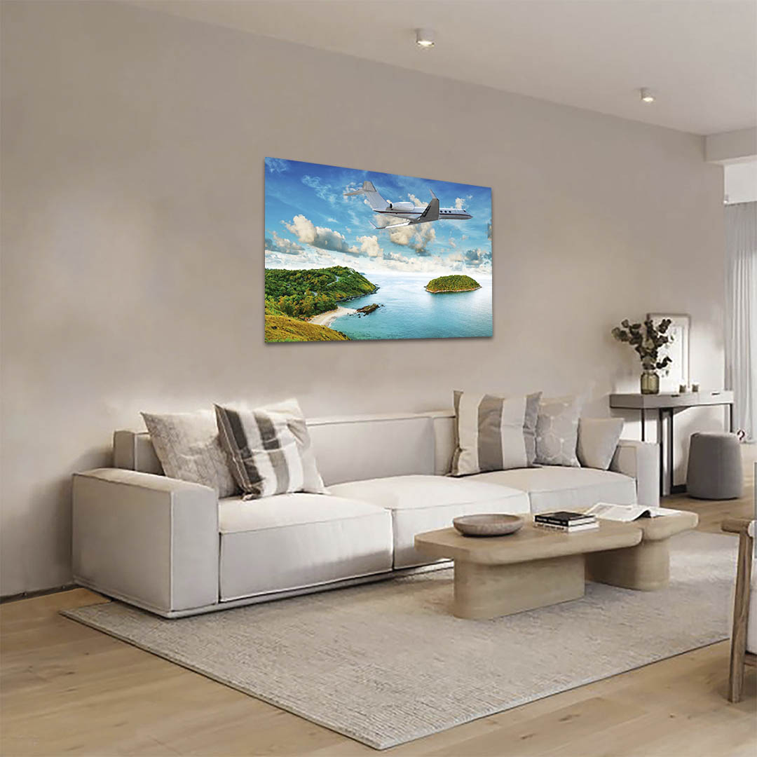 Cuadro Decorativo Avión Jet Privado #6 90 X 60