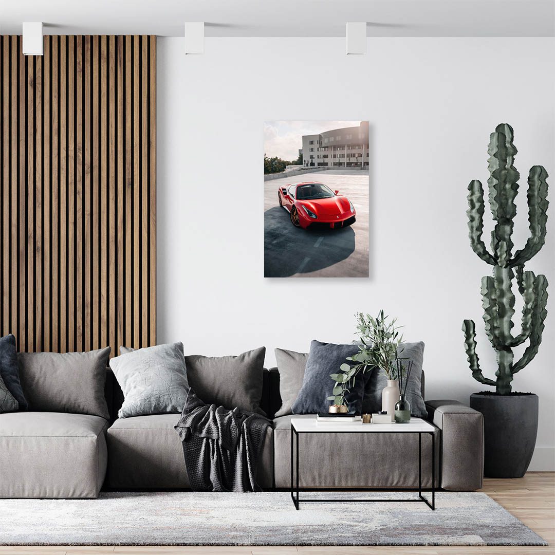 Cuadro Decorativo de Automóvil Deportivo Ferrari Rojo #39 90 X 45