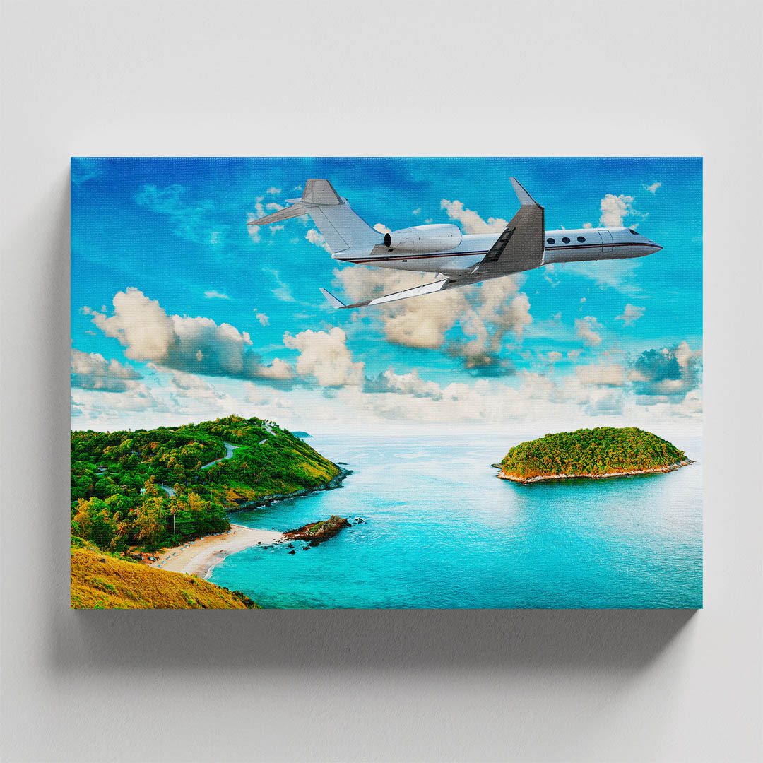 Cuadro Decorativo Avión Jet Privado #6 90 X 60