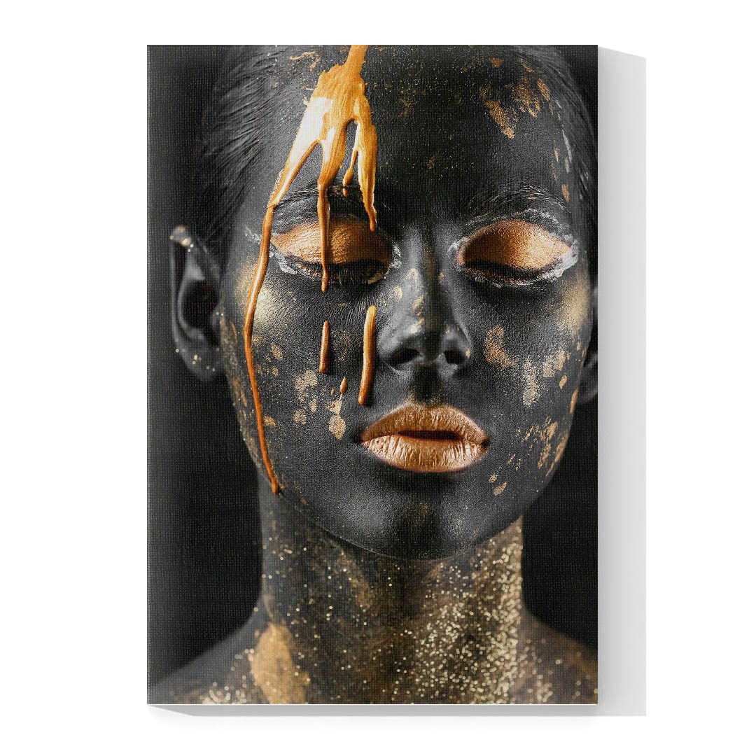 Cuadro Decorativo Mujer en Dorado Moderno #139 60 X 40
