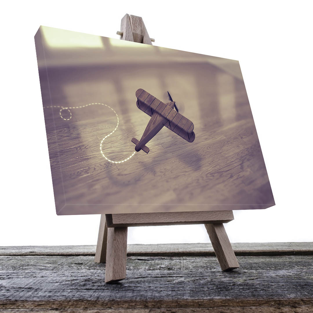 Cuadro Decorativo Avión de Madera 90 X 60