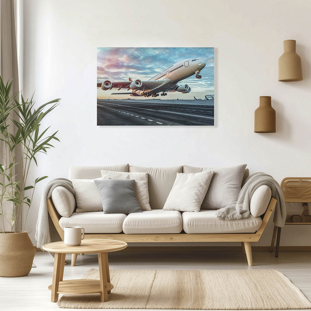 Cuadro Decorativo Avión cuatro turbinas despegando #27 90 X 60