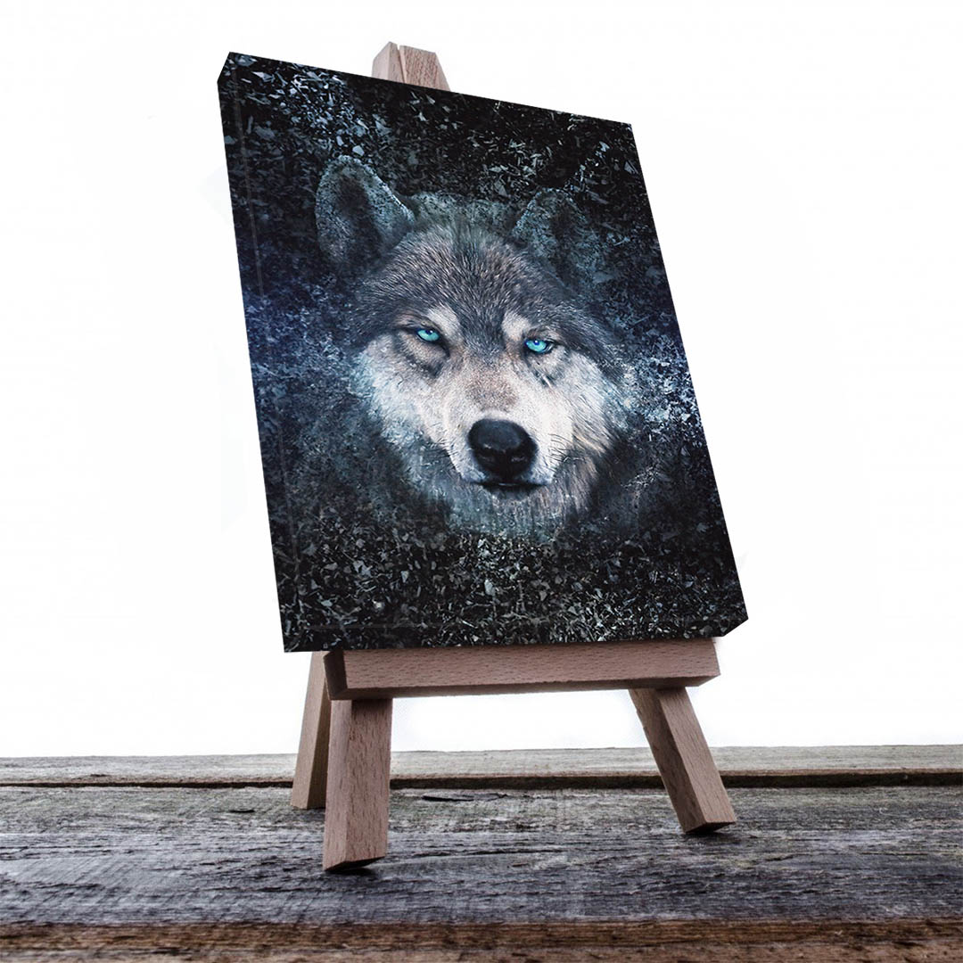 Cuadro Decorativo Lobo Gris #04 60 X 40