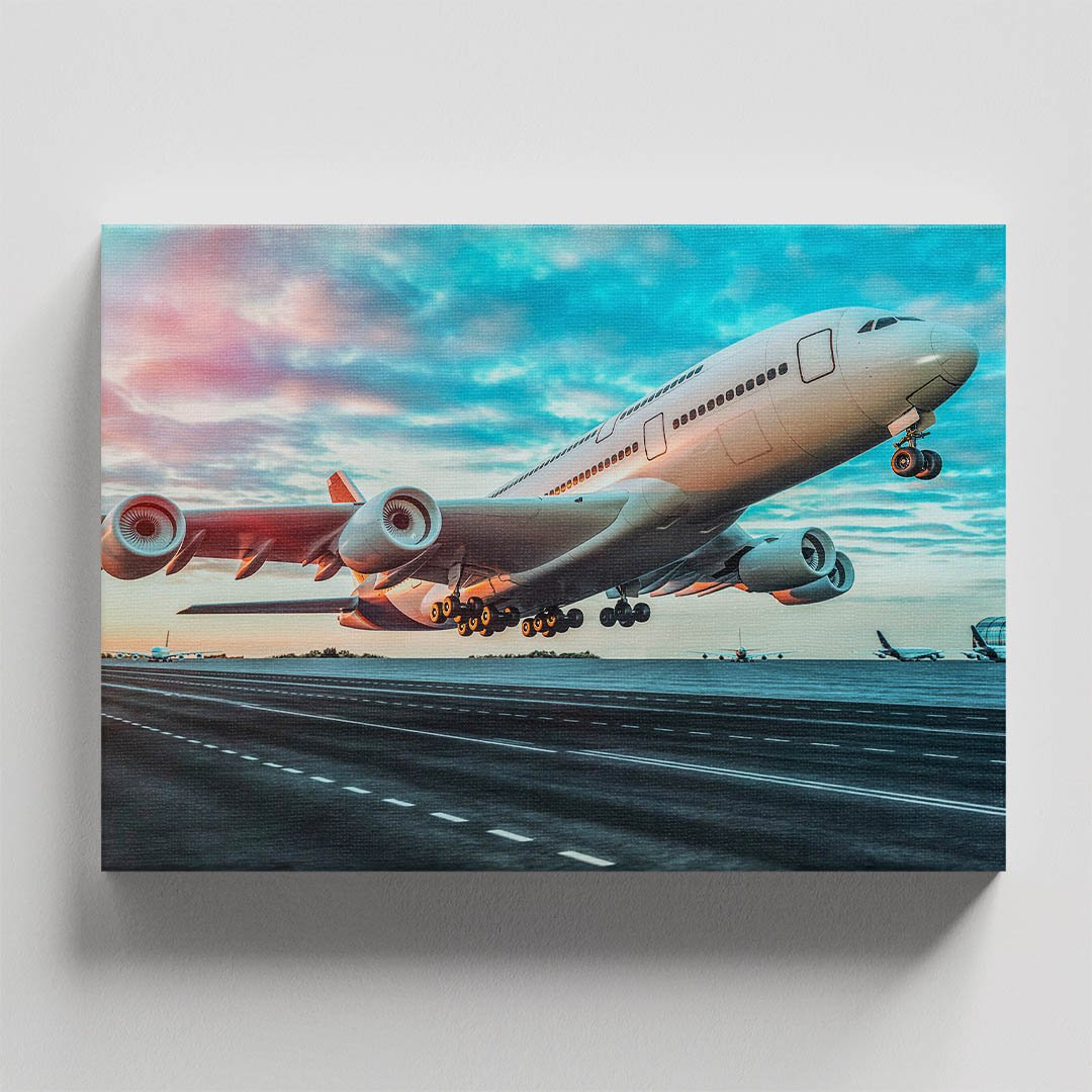 Cuadro Decorativo Avión cuatro turbinas despegando #27 90 X 60