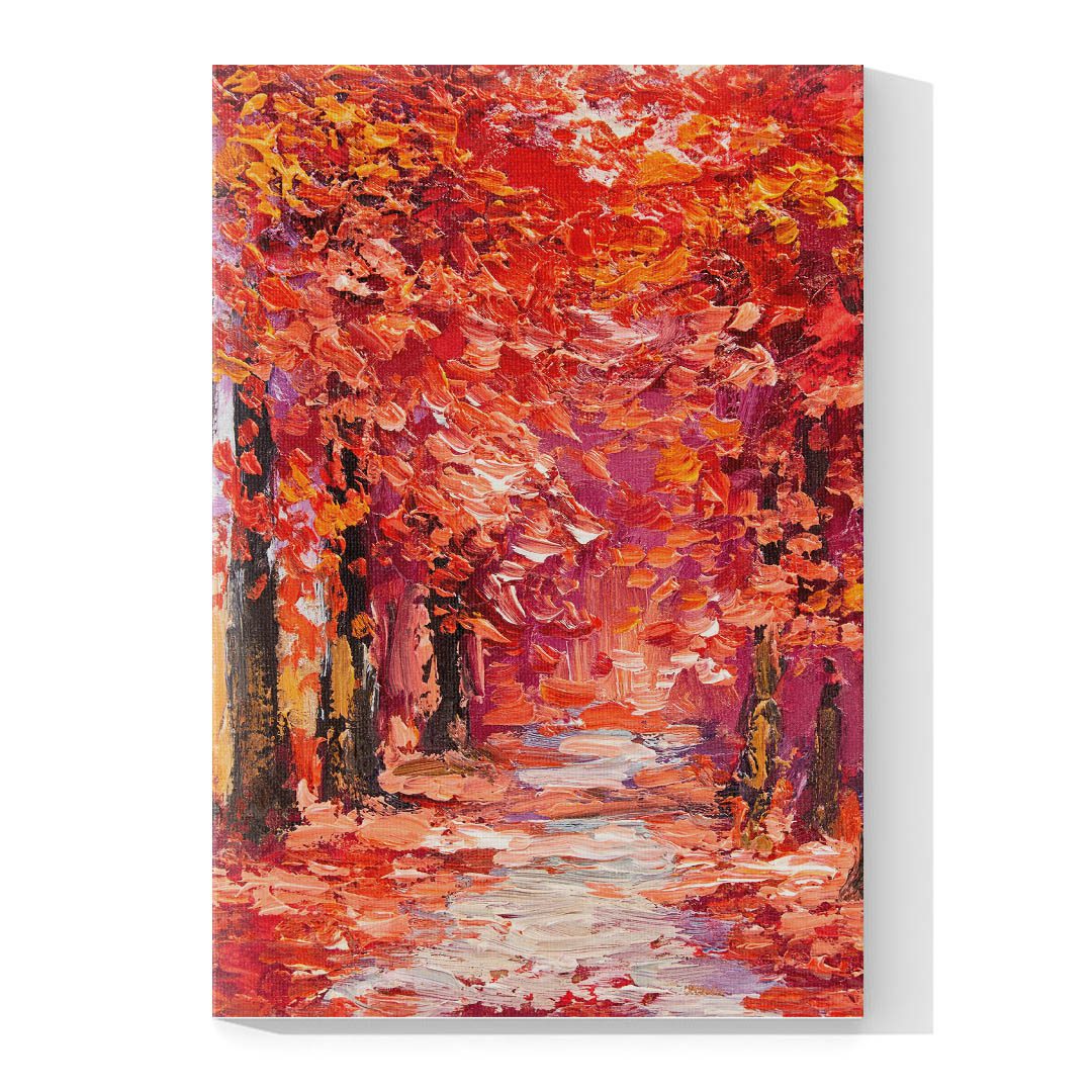 Cuadro Decorativo Arboles Colores Otoñales Estilo Oleo #04V 90 X 60