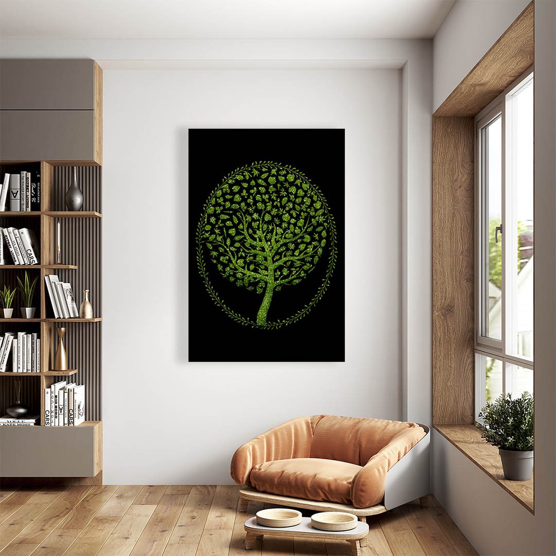 Cuadro Decorativo Holístico Arbol de la vida fono negro #33V 90 X 60