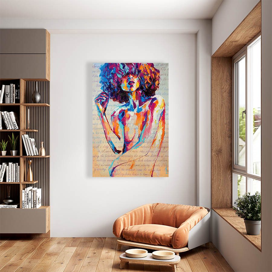 Cuadro Decorativo Mujer Estilo Oleo #02V 90 X 60