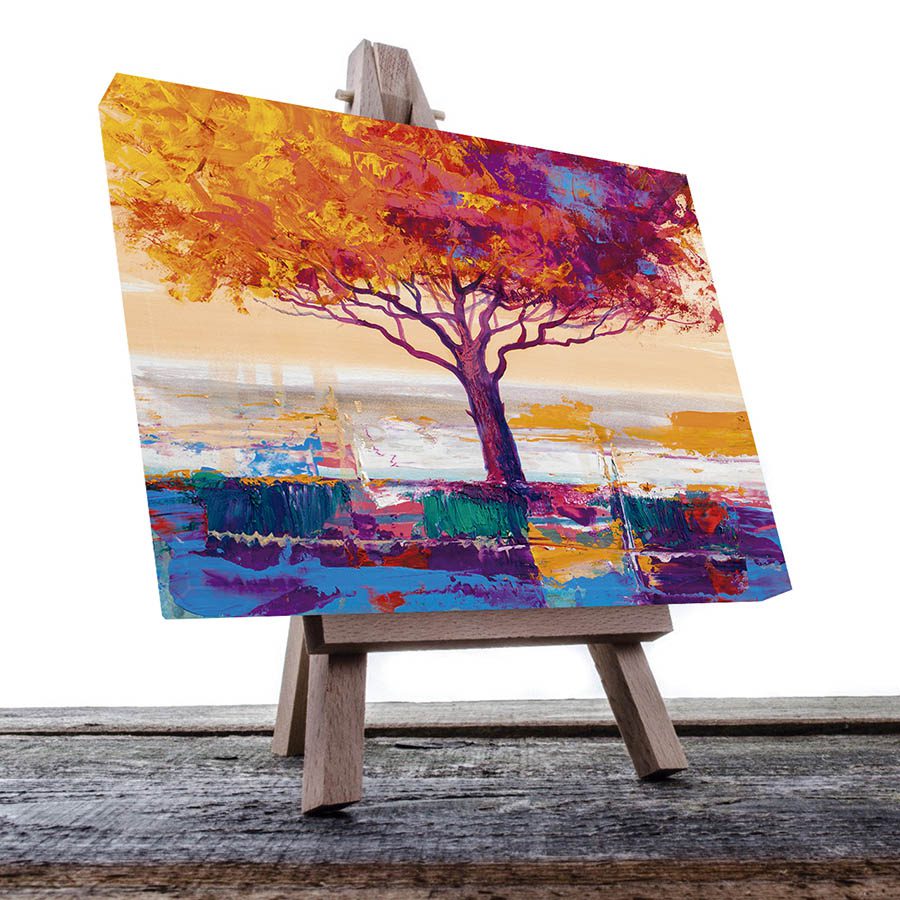 Cuadro Decorativo Árbol de Cerezo y Lago Estilo Oleo #15 60 X 40