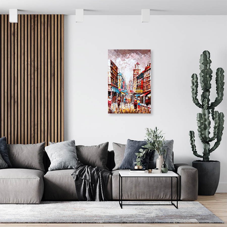 Cuadro Decorativo Hong Kong Estilo Oleo #01V 60 X 40