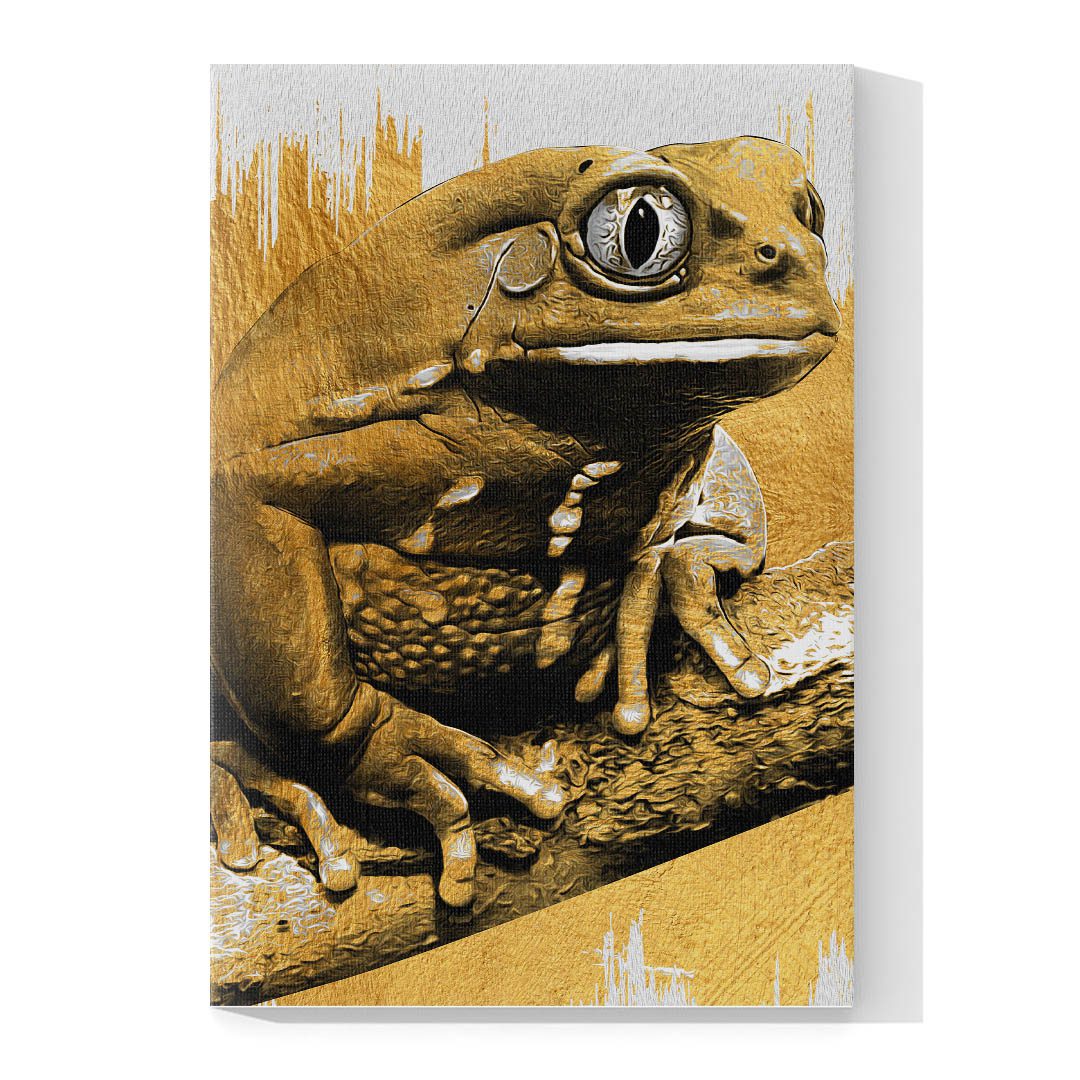 Cuadro Decorativo Rana en Dorado #119 90 X 45