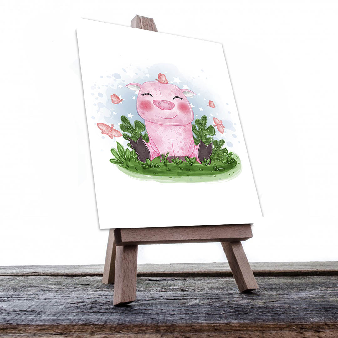 Cuadro Decorativo Infantil Puerquito #45 90 X 45