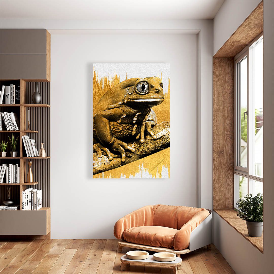 Cuadro Decorativo Rana en Dorado #119 90 X 45