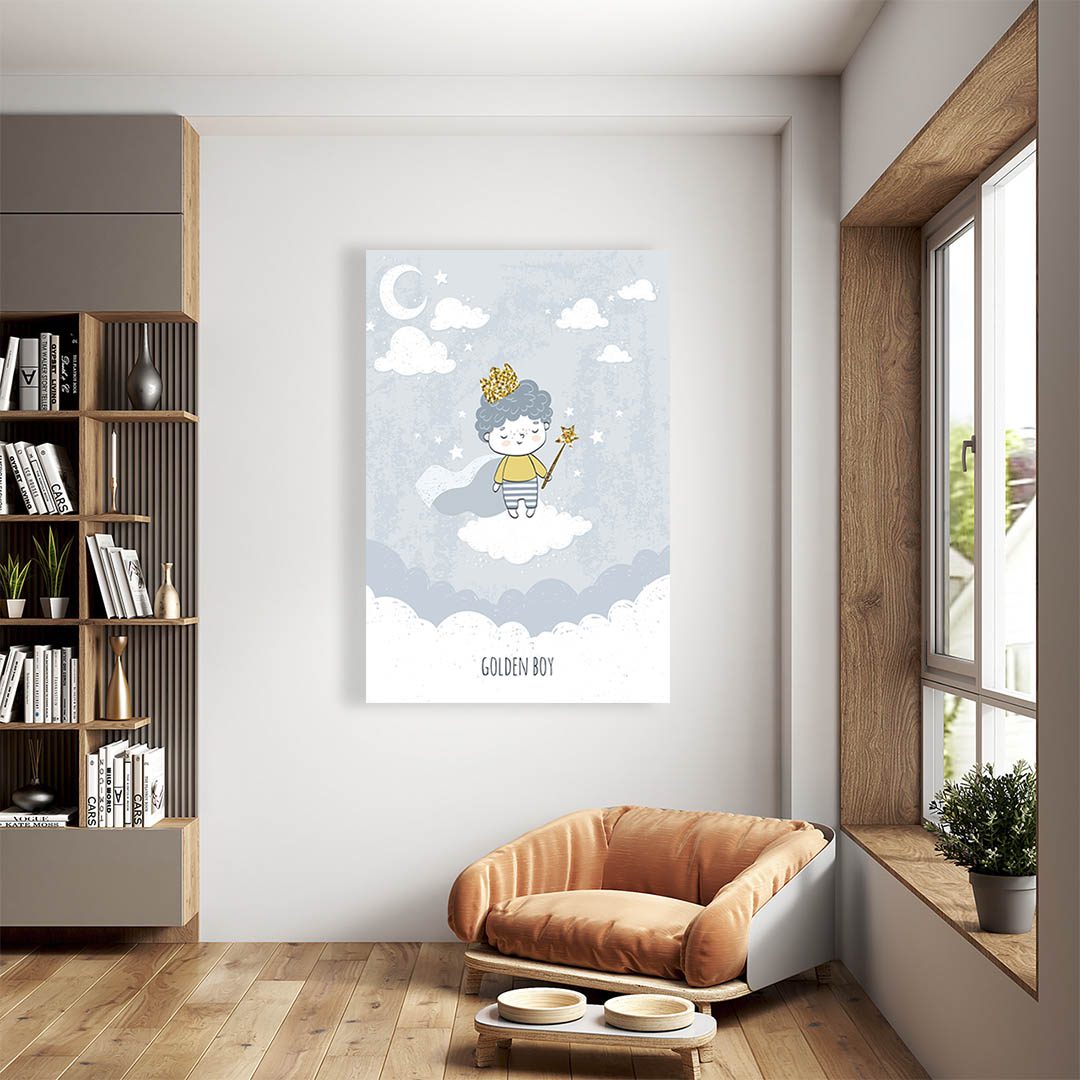 Cuadro Decorativo Infantil de Principito Fondo Gris #15 90 X 45