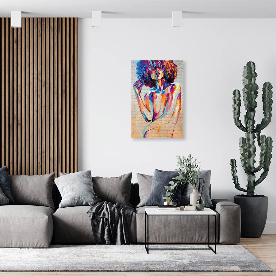 Cuadro Decorativo Mujer Estilo Oleo #02V 90 X 45