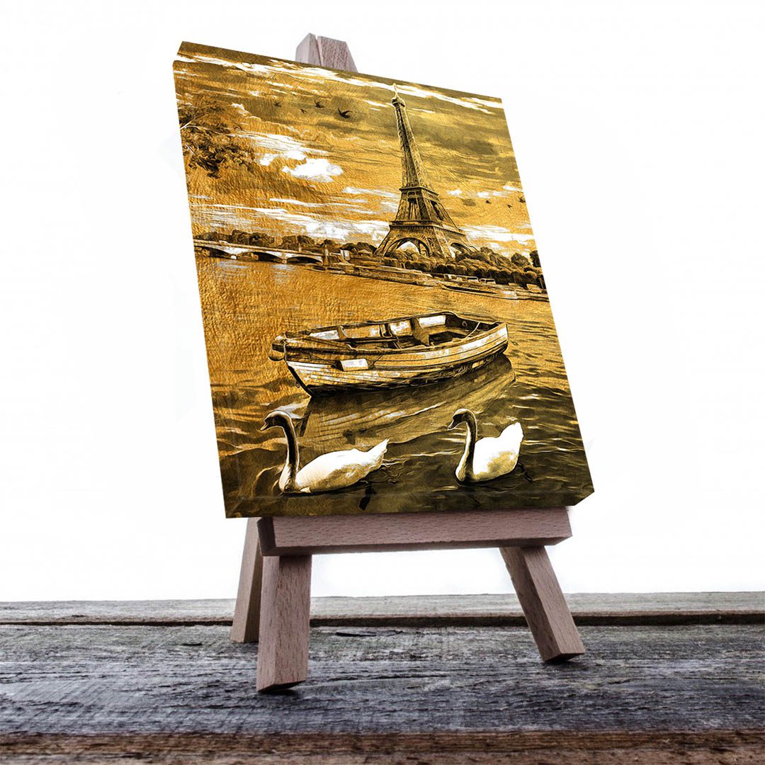 Cuadro Decorativo Torre Eiffel en Dorado #222 90 X 45