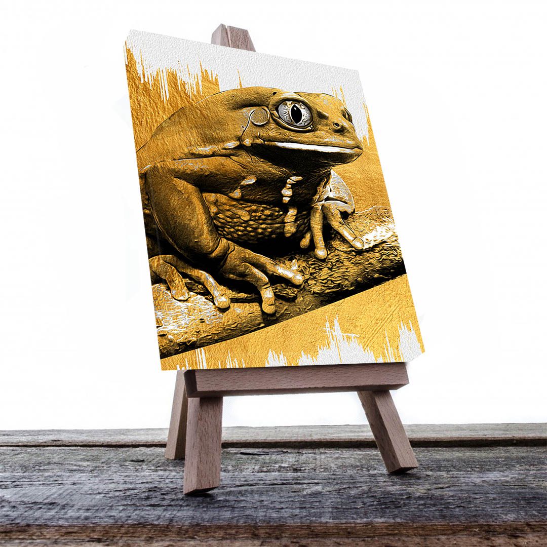 Cuadro Decorativo Rana en Dorado #119 90 X 45