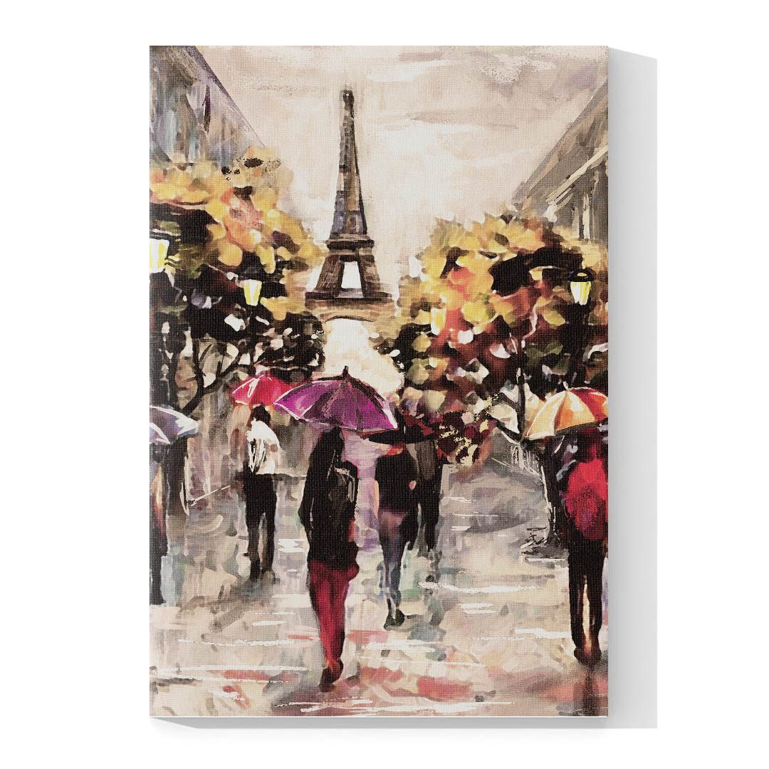Cuadro Decorativo Paris Estilo Oleo #01V 90 X 45